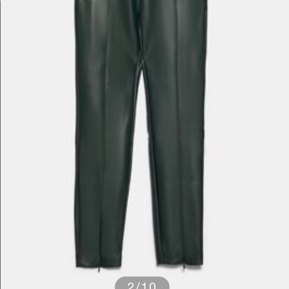 ZARA GREEN LEATHER PANTS